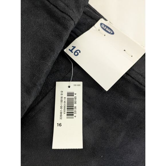 NWT Old Navy size 16 Faux Suede A-line Mini Skirt slate gray O ring zipper pull - Picture 3 of 6